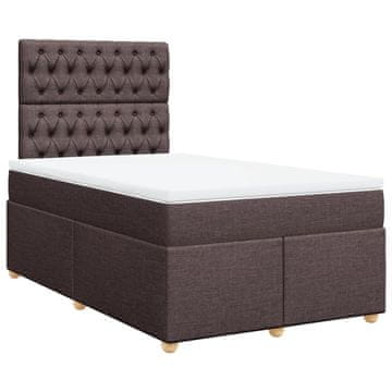Vidaxl Box spring postelja z vzmetnico temno rjava 120x190 cm blago