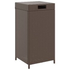 Vidaxl Koš za smeti rjav 40x40x80 cm poli ratan