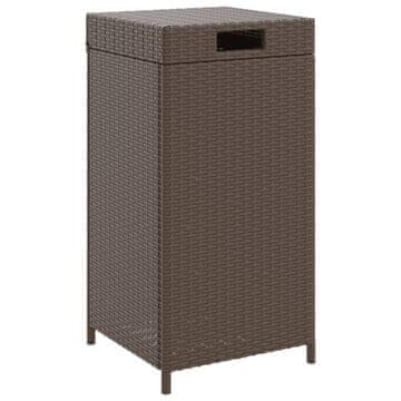 Vidaxl Koš za smeti rjav 40x40x80 cm poli ratan