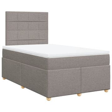Vidaxl Box spring postelja z vzmetnico taupe 120x190 cm blago