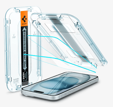 Spigen EZ Fit zaščitno steklo, za iPhone 15, 2/1