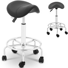 shumee Saddle kozmetični stolček stolček na kolesih Frankfurt do 150 kg črn