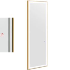 shumee Konzolno frizersko konzolno ogledalo z LED osvetlitvijo, pravokotno 180 x 70 cm - zlato