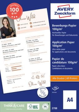 Avery Zweckform papir 2788, 100 g, 200 listov, za vse vrste tiskalnike, A4, foto papir, za tiskanje