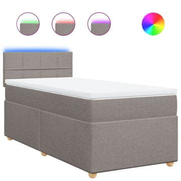 Vidaxl Box spring postelja z vzmetnico taupe 100x200 cm blago