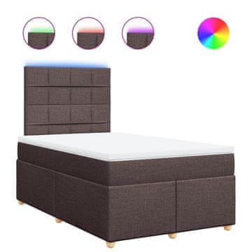 Vidaxl Box spring postelja z vzmetnico temno rjava 120x190 cm blago