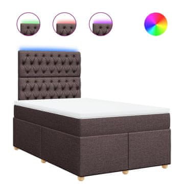Vidaxl Box spring postelja z vzmetnico temno rjava 120x190 cm blago
