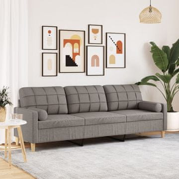 Vidaxl vidaXL Trosed z blazinami, taupe, 210 cm, oblazinjen s tkanino
