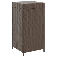 Vidaxl Koš za smeti rjav 40x40x80 cm poli ratan