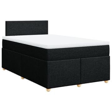 Vidaxl Box spring postelja z vzmetnico črna 120x190 cm blago