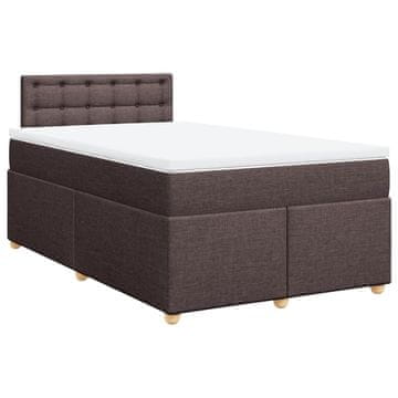 Vidaxl Box spring postelja z vzmetnico temno rjava 120x190 cm blago