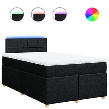 Vidaxl Box spring postelja z vzmetnico črna 120x190 cm blago