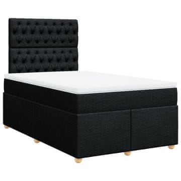 Vidaxl Box spring postelja z vzmetnico črna 120x190 cm blago