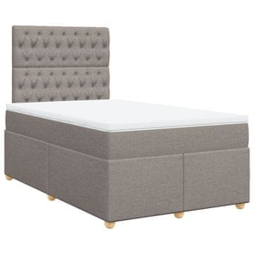 Vidaxl Box spring postelja z vzmetnico taupe 120x190 cm blago