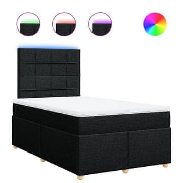 Vidaxl Box spring postelja z vzmetnico črna 120x190 cm blago