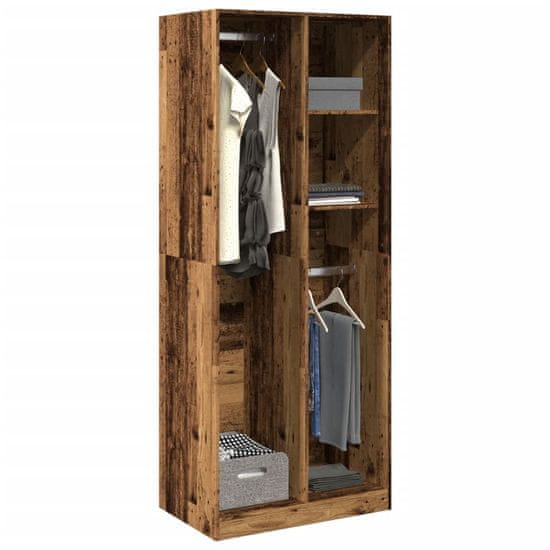 shumee vidaXL Garderobna omara starinski les 80x50x200 cm inženirski les