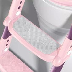 JOJOY® Otroška straniščna školjka s stopnicami, Ergonomski sedež za stranišče, Pilagodljiva lestev za stranišče (Roza) | KIDDISTEP