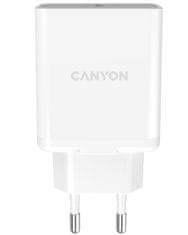 Canyon Mrežni polnilnik H-24, 1x USB-A, Quick Charge 3.0, 24W, bela