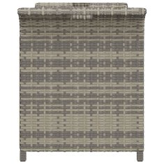 Vidaxl Vrtna klop z blazino siva 116x46x57 cm poli ratan