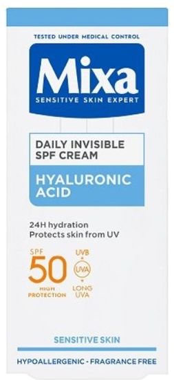 Mixa Dnevna vlažilna krema za kožo SPF 50 (Daily Invisible SPF Cream) 50 ml