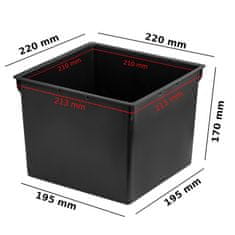 botle Komplet 2x 8 L kvadratnih vložkov črne barve za lonce Prosperplast H 42 cm