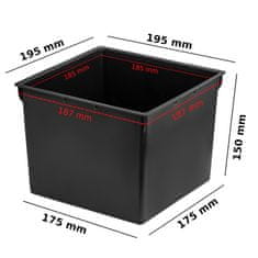 botle Komplet 2x črn kvadratni vložek 5 L za lončke Prosperplast H 37,5 cm