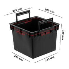 botle Komplet 2x črn kvadratni vložek 22 L z držali za lonce Prosperplast H 55 cm