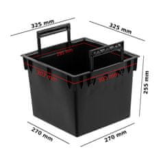 botle Zamenljiv kvadratni vložek z ročaji 32,5x32,5 cm črn 25L za lonce Prosperplast H 61 cm