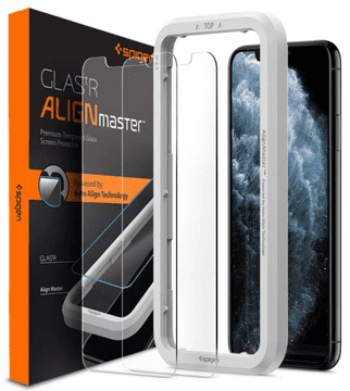 Spigen AlignMaster zaščitno steklo, za iPhone 11/XR, 2/1