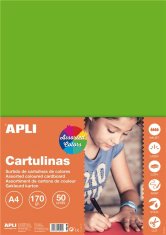 Apli Barvni karton, fluorescentne barve 50 listov, sortirane barve