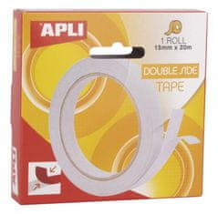 Apli Lepilni trak, dvostranski, prozoren 15 mm x 20 m
