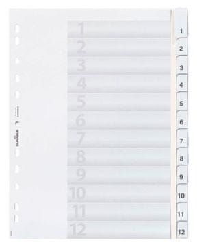 Durable Ločilni listi 1/12 sivi (6410)