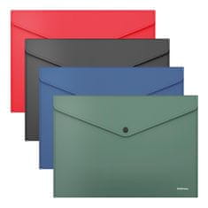 Erich Krause Mapa z gumbom A4, 33,3 x 23,2 cm sortirane barve, mat, neprosojne