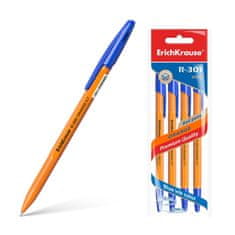 Erich Krause Kemični svinčnik R-301 0,7, moder Orange Stick s pokrovčkom, 4 kos, 24 KOS
