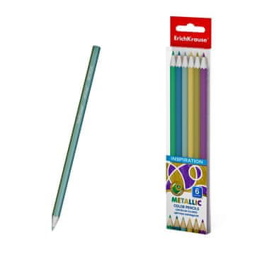 Erich Krause Barvice metallic, šestkotne, 6 barv