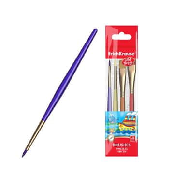 Erich Krause Čopiči, komplet 2 okrogla, 2 ploščata