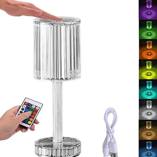 Netscroll Pametna namizna LED svetilka na dotik, 16 različnih barv, ki se regulirajo z daljincem, USB polnjenje, namizna svetilka s stikalom na dotik bo popestrila vsako sobo, GatsbyLamp