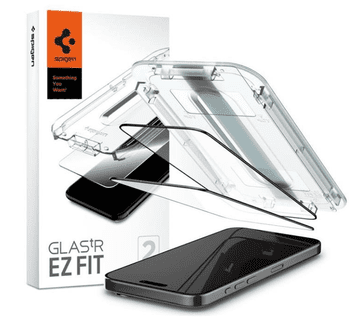 Spigen EZ Fit zaščitno steklo, za iPhone 15 Pro Max, črno, 2/1
