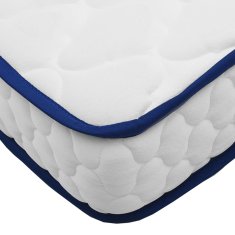 Vidaxl Vzmetnica s spominsko peno bela 200x200x17 cm mehka