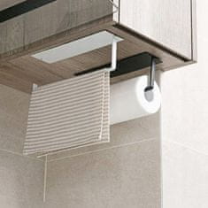 Korbi SAMOLEPLJIV NOSILEC ZA KUHINJSKO BRISAČO – MOČNA JEKLENA LOFT ČRNA