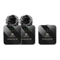 Puluz 2 PU3154B brezžični lavalier mikrofon 2 TX + 1 RX, črn