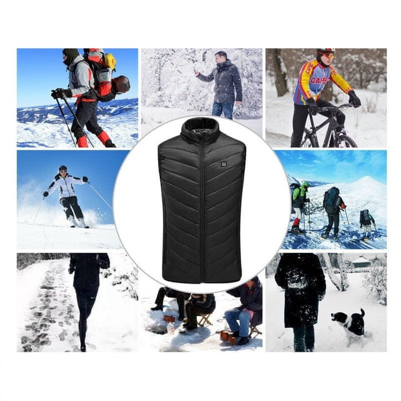 Netscroll Unisex grelni brezrokavnik, brezrokavnik ima 4 grelne elemente, nastavljive temperature, USB polnjenje, idealen za aktivnosti na prostem v mrzlem vremenu, šport, ribarjenje, lov, HeatingVest