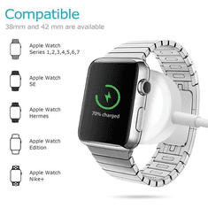 KEDO Polnilec brezžični za pametne ure Apple, 3W, 1A, bel, bulk