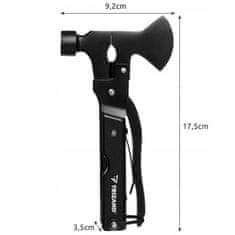 Malatec 17v1 večnamenski inox žepni nož v torbici in sekira