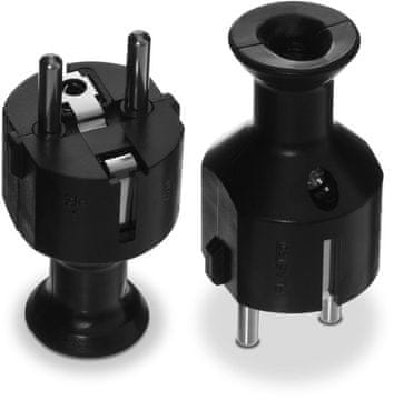 shumee Vtikač RAVNI RAZSTAVLJIV UNI-SCHUKO, 2P+Z 16A, 250V ČRN