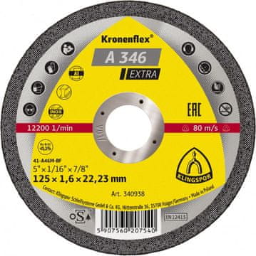 shumee PLOŠČATI DISK A46EX/A345EX T1A 125*1,6*22 340938