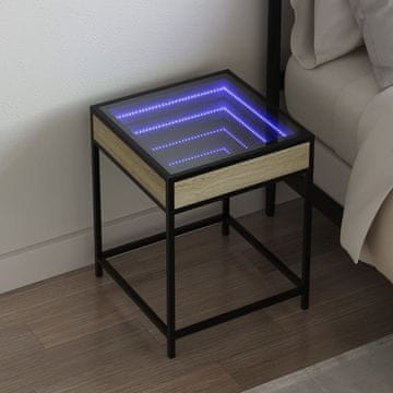 Vidaxl vidaXL Nočna omarica Infinity z LED, hrast sonoma, 40x40x51 cm