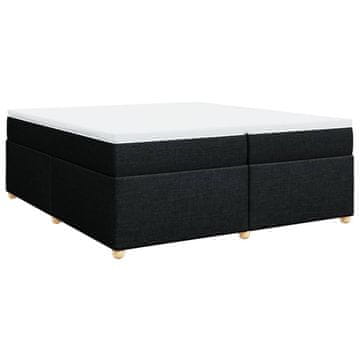 Vidaxl Box spring postelja z vzmetnico črn 200x200 cm blago