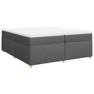 Vidaxl Box spring postelja z vzmetnico temno siva 200x200 cm blago