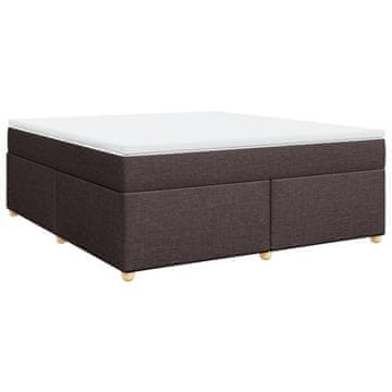 Vidaxl Box spring postelja z vzmetnico temno rjava 180x200 cm blago